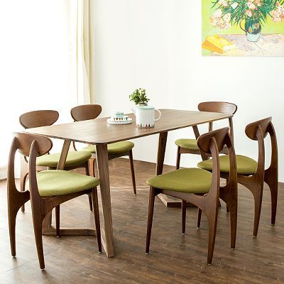 100% Pure Solid Wood Dining Tables And Chairs Walnut Color In Walnut Tove Dining Tables (View 7 of 15)