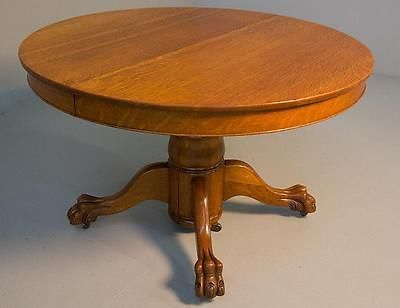 16344 Antique Victorian Oak Claw Foot Split Base Dining In Antique Oak Dining Tables (View 2 of 15)