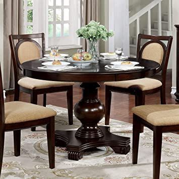 48 Inch Round Brown Cherry Dining Table – Traditional Inside Brown Dining Tables (View 14 of 15)
