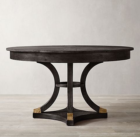 Addison Round Dining Table Collection – Waxed Brown Oak Inside Brown Dining Tables With Removable Leaves (View 2 of 15)