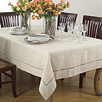 Amazon: Natural Beige, Classic Tuscany Hemtitch Design Inside Natural Rectangle Dining Tables (View 12 of 15)