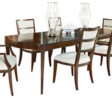 American Drew Motif Leg Dining Table In Walnut Inside Walnut And White Dining Tables (View 8 of 15)