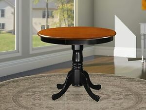 Antique Solid Wood Black And Cherry 36 Inch Pedestal Round In Round Dual Drop Leaf Pedestal Tables (View 10 of 15)