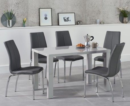 Atlanta 120Cm Light Grey Gloss Dining Table With Cavello For Glossy Gray Dining Tables (View 12 of 15)