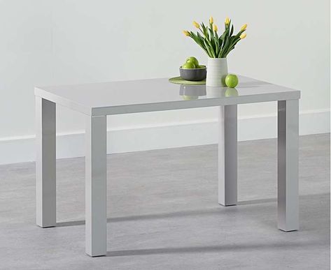 Atlanta 120cm Light Grey High Gloss Dining Table With Regarding Glossy Gray Dining Tables (View 2 of 15)