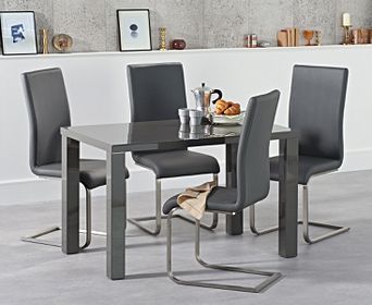 Atlanta 160Cm Light Grey High Gloss Dining Table With With Regard To Glossy Gray Dining Tables (View 10 of 15)