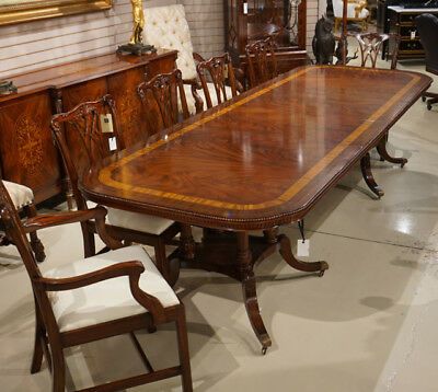 Beautiful 10' Traditional Flamed Mahogany 2 Pedestal With Mahogany Dining Tables (View 3 of 15)