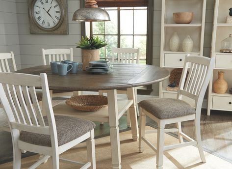 Bolanburg 5 Piece Counter Height Dining Room, Antique Throughout White Counter Height Dining Tables (View 4 of 15)