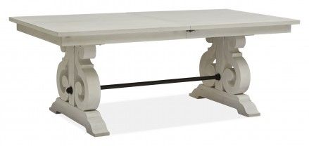 Bronwyn Chalk White Extendable Rectangular Dining Table Within White Rectangular Dining Tables (View 2 of 15)