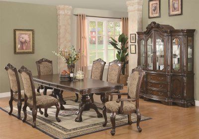 Brown Cherry Finish Traditional Dining Table W/Extension Leaf In Brown Dining Tables With Removable Leaves (View 5 of 15)