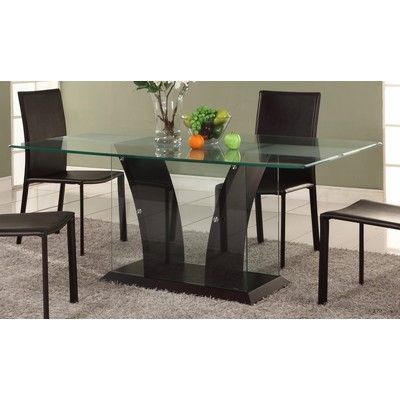 Chintaly Imports Flair 66x42 Dining Table W/ Glass Top In Within Brown Dining Tables (View 12 of 15)