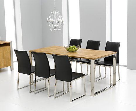 Chrome Dining Table, Dining Table, Black Dining Chairs With Regard To White And Black Dining Tables (View 2 of 15)