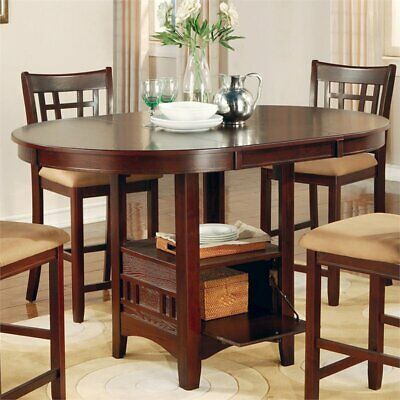 Coaster Lavon Extendable Casual Counter Height Dining Within Brown Dining Tables (View 6 of 15)