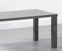 Dark Grey High Gloss 6 Seater Dining Table Bench Set Regarding Glossy Gray Dining Tables (View 14 of 15)