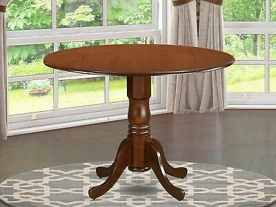 Dublin Drop Leaf 42" Round Pedestal Kitchen Dining Table Throughout Round Dual Drop Leaf Pedestal Tables (View 9 of 15)