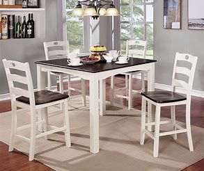 Height Dining 5 Piece Set Gray Or White – Bing Images Throughout White Counter Height Dining Tables (View 9 of 15)