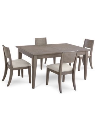 Homefare Tribeca Grey Expandable Dining Furniture, 5 Pc Inside Gray Dining Tables (View 5 of 15)