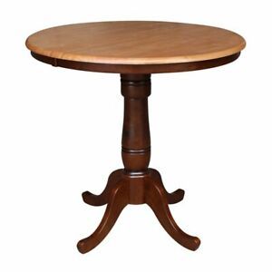 International Concepts 36" Round Top Pedestal Adjustable Throughout Round Pedestal Dining Tables With One Leaf (View 5 of 15)