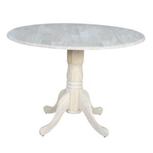 International Concepts Dining Unfinished Wood Dual Drop Throughout Round Dual Drop Leaf Pedestal Tables (View 5 of 15)