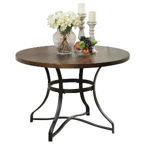 Jassi Dining Table Antique Black Metal/Dark Cherry – Acme Intended For Dark Hazelnut Dining Tables (View 5 of 15)
