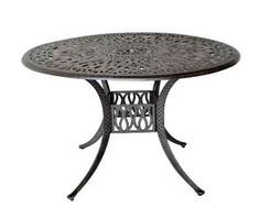 Kettler 48 Inch Round Wrought Iron Patio Dining Table | 桌 In Reclaimed Teak And Cast Iron Round Dining Tables (View 2 of 15)