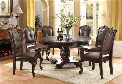 Kiera Complete Round Table Dining Set Sideboard Included Regarding Dark Brown Round Dining Tables (View 1 of 15)