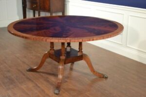 Leighton Hall Traditional Mahogany Round Pedestal Dining With Regard To Mahogany Dining Tables (View 8 of 15)