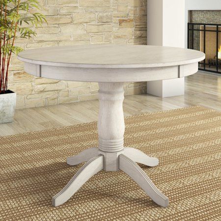 Lexington 42" Round Wood Pedestal Base Dining Table, White Inside Reclaimed Teak And Cast Iron Round Dining Tables (View 6 of 15)
