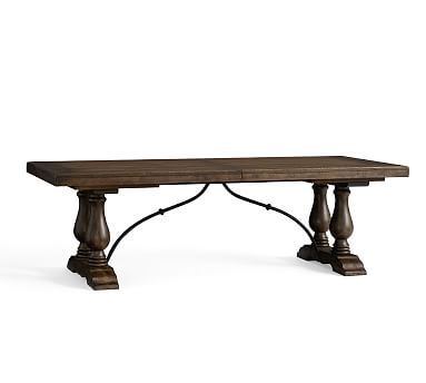 Lorraine Extending Dining Table, Rustic Brown | Pottery Barn With Brown Dining Tables With Removable Leaves (View 11 of 15)