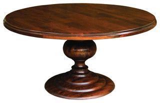 Mango Wood Round Dining Table, Dark Oak Finish Within Dark Hazelnut Dining Tables (View 3 of 15)