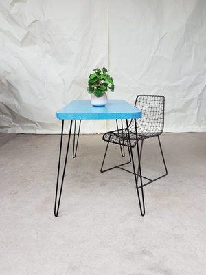 Mid Century 1950S Formica Kitchen Table And Chairs | I Inside Drop Leaf Tables With Hairpin Legs (View 13 of 15)