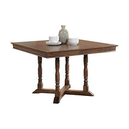 Mondovi Transitional 43" Square Pedestal Dining Table Set For Walnut And White Dining Tables (View 13 of 15)