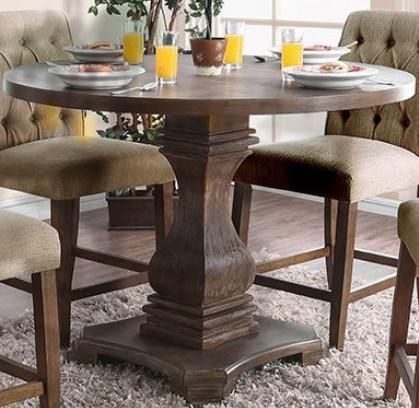 Nerissa Collection Cm3840A Rpt Table 48" Round Counter Throughout Dark Oak Wood Dining Tables (View 2 of 15)
