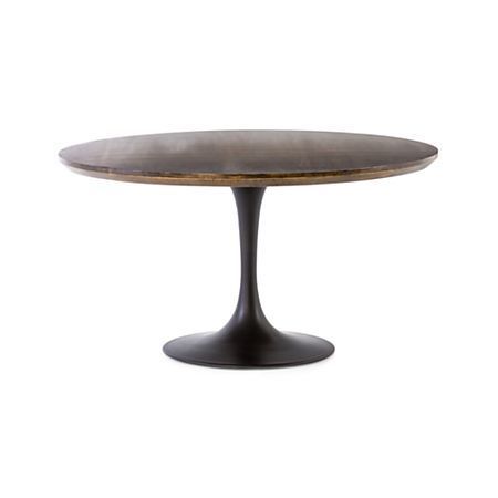 Penn Brown Oak 55" Pedestal Base Dining Table + Reviews Throughout Dark Brown Round Dining Tables (View 9 of 15)