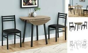 Round Drop Leaf Table And 2 Chairs – For Small Spaces With Regard To Gray Drop Leaf Tables (View 7 of 15)