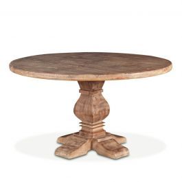 San Rafael 48" Round Dining Table Antique Oak Pertaining To Reclaimed Teak And Cast Iron Round Dining Tables (View 12 of 15)