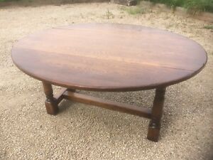 Solid Oak Drop Leaf Coffee Tablebrights Of Nettlebed In Drop Leaf Tables With Hairpin Legs (View 15 of 15)