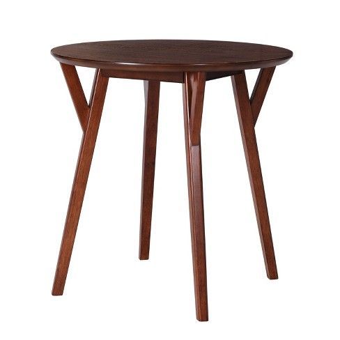 Stanley Round Small Space Dining Table Dark Brown Sienna Within Vintage Brown Round Dining Tables (View 6 of 15)