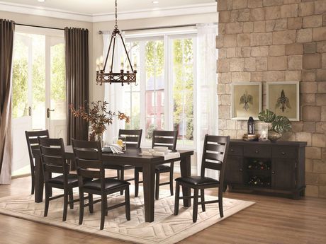Topline Home Furnishings Dark Grey Dining Table With Pertaining To Gray Dining Tables (View 15 of 15)