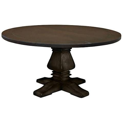 Toscana Small Round Walnut Wood Dining Table – #17W19 Intended For Reclaimed Teak And Cast Iron Round Dining Tables (View 14 of 15)