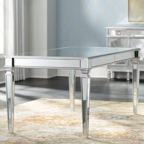 Veronica 71" Wide Silver And Mirror Dining Table – #9G306 Inside Silver Dining Tables (View 10 of 15)