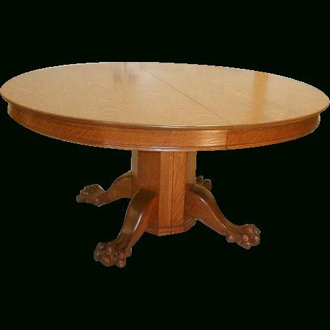 Victorian 60 Inch Round Oak Dining Table With 6 Original With Round Pedestal Dining Tables With One Leaf (View 11 of 15)