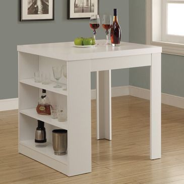 White Hollow Core 32"X 36" Counter Height Table – Monarch Intended For White Counter Height Dining Tables (View 14 of 15)