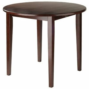 Winsome Clayton 36" Round Drop Leaf Dining Table In Walnut With Walnut Tove Dining Tables (View 13 of 15)