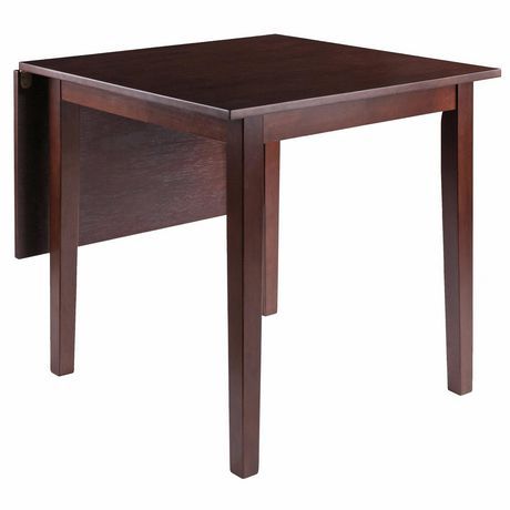 Winsome Perrone Drop Leaf Dining Table Walnut Finish Pertaining To Walnut And White Dining Tables (View 11 of 15)