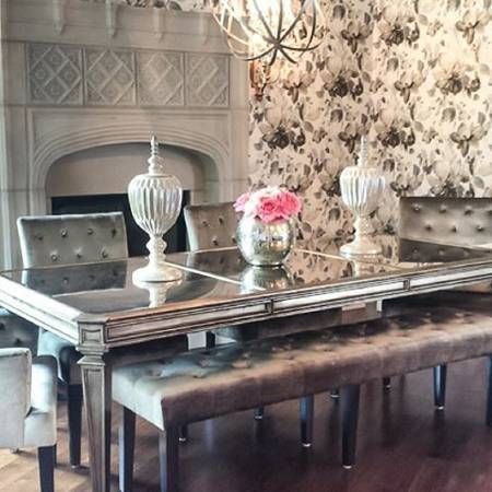 Z Gallerie Empire Dining Table, Champagne Silver Mirrored For Silver Dining Tables (View 15 of 15)