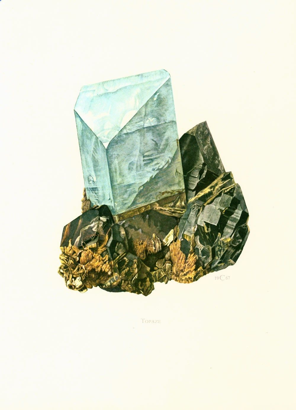 1970 Topaz Gem Print. Jewelry Illustration. Minerals Wall Art (View 11 of 15)