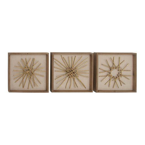 3 Piece Metal/Wood Wall Décor Set | Wood Wall Decor, Wall Decor Set Within 3 Piece Metal Wall Art Set (View 15 of 15)
