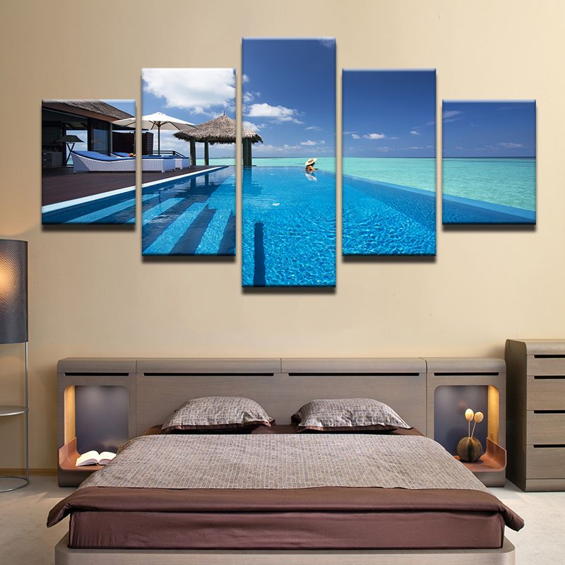 5 Pieces/Set Maldives Story Swimming Pool Wall Art For Wall Decor Home For Swimming Wall Art (View 5 of 15)