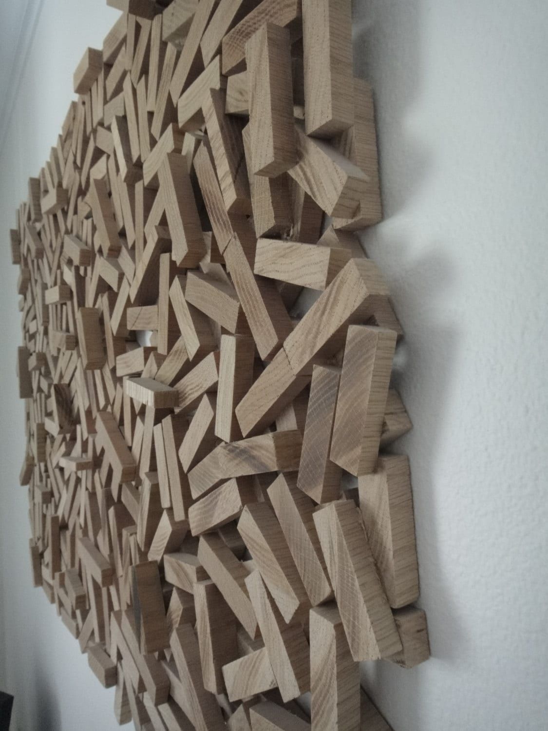 Abstract Wood Sculpture, Wall Hanging, Wood Wall Art, 'Wood Strips Regarding Metallic Rugged Wooden Wall Art (View 3 of 15)